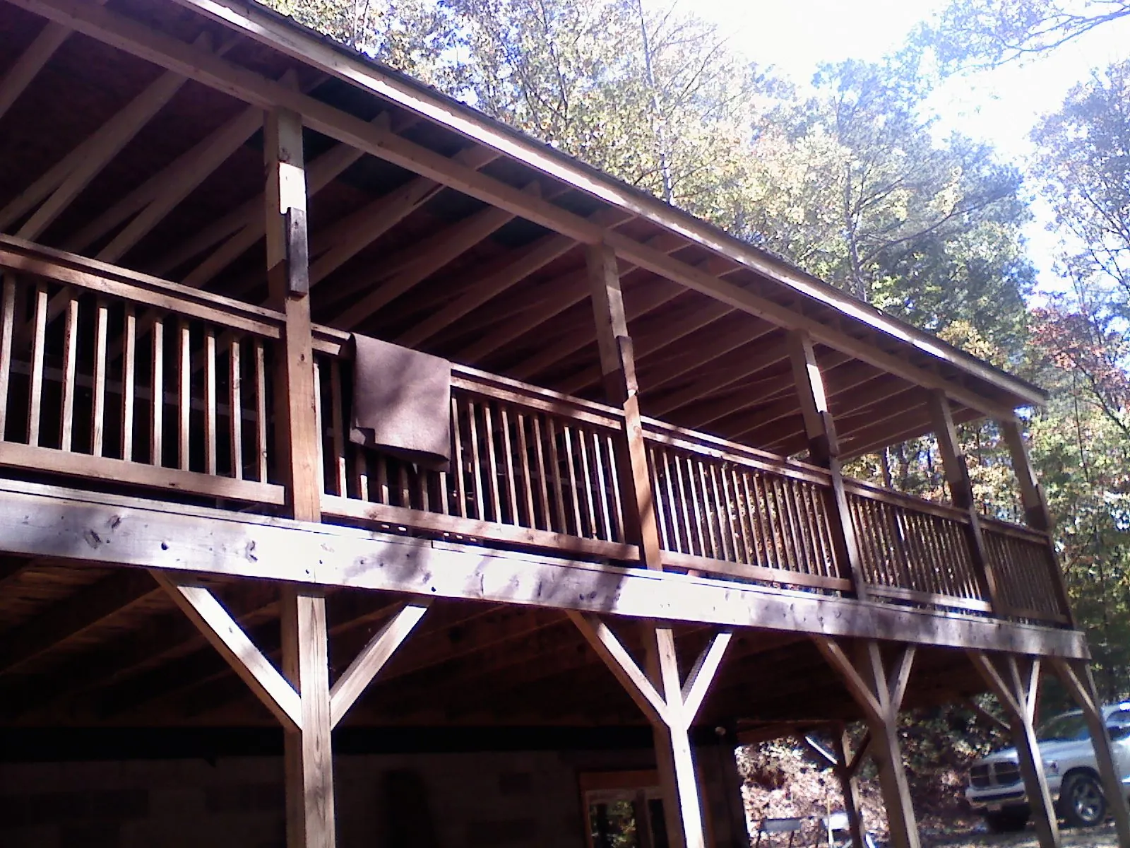 Timber framing under a new elevated porch and deck — Roof Leak Repair in Round Hill by Roofing Brothers